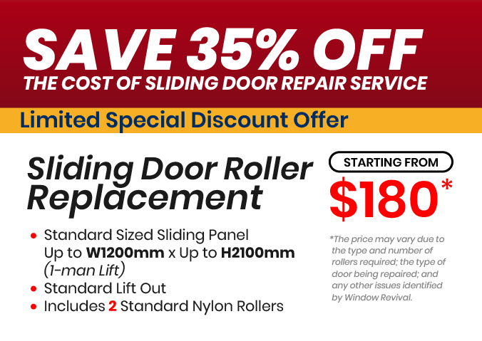 35% off sliding door repairs